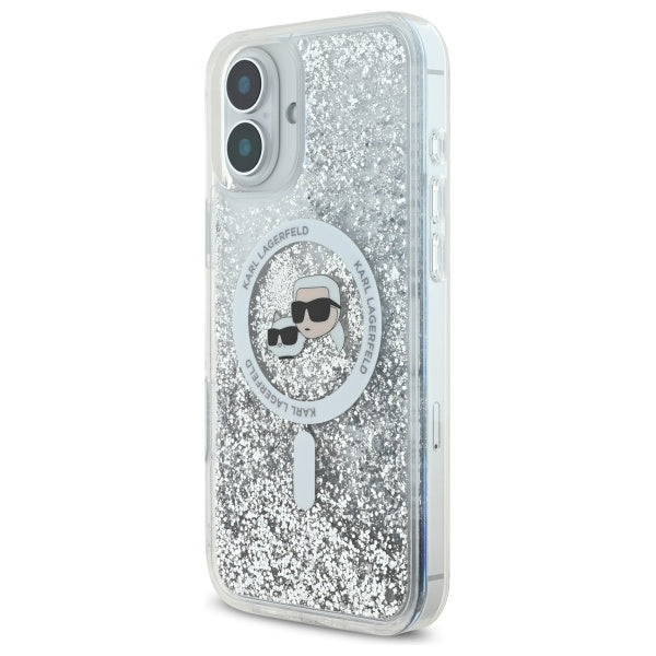 Karl Lagerfeld MagSafe dėklas iPhone 16 Plus – skaidrus, blizgus -- iPhone 16 Plus