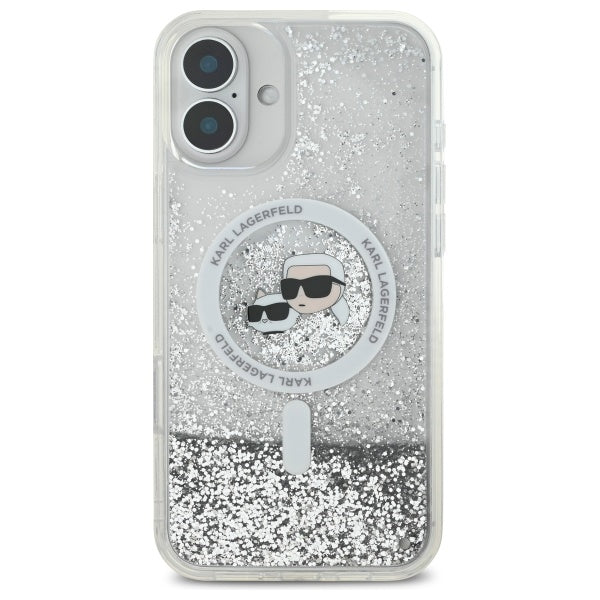 Karl Lagerfeld MagSafe dėklas iPhone 16 Plus – skaidrus, blizgus -- iPhone 16 Plus