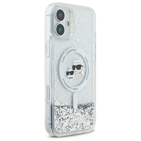Karl Lagerfeld MagSafe dėklas iPhone 16 Plus – skaidrus, blizgus -- iPhone 16 Plus
