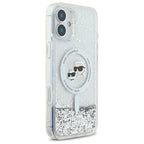 Karl Lagerfeld MagSafe dėklas iPhone 16 Plus – skaidrus, blizgus -- iPhone 16 Plus