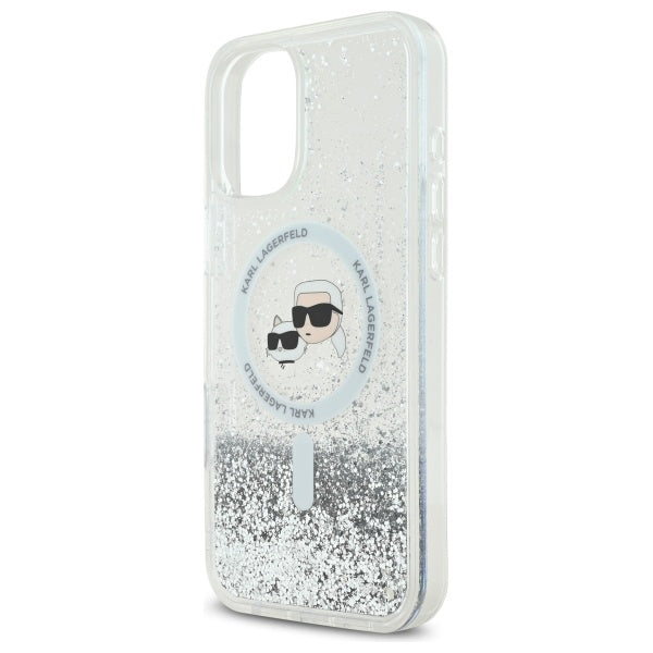 Karl Lagerfeld MagSafe dėklas iPhone 16 Plus – skaidrus, blizgus -- iPhone 16 Plus