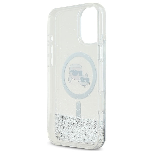 Karl Lagerfeld MagSafe dėklas iPhone 16 Plus – skaidrus, blizgus -- iPhone 16 Plus