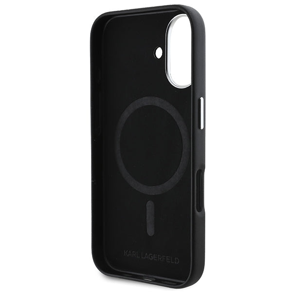 Karl Lagerfeld MagSafe dėklas iPhone 16 Plus – juodas