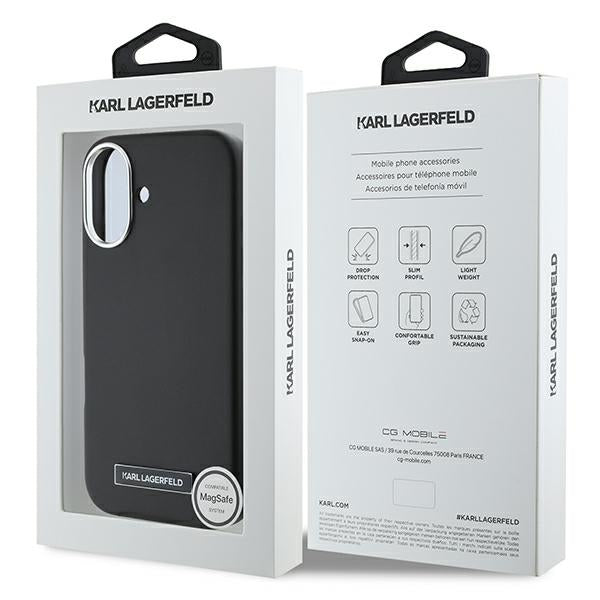 Karl Lagerfeld MagSafe dėklas iPhone 16 Plus – juodas
