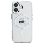 Karl Lagerfeld MagSafe dėklas iPhone 16 – baltas
