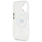 Karl Lagerfeld MagSafe dėklas iPhone 16 – baltas