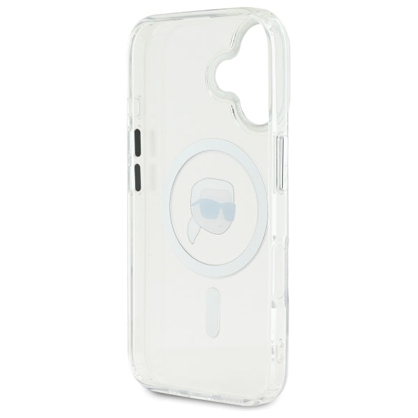 Karl Lagerfeld MagSafe dėklas iPhone 16 – baltas