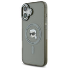 Karl Lagerfeld IML Metal Karl Head MagSafe dėklas iPhone 16 – juodas -- iPhone 16