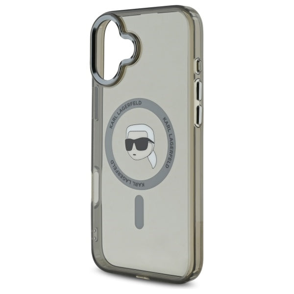 Karl Lagerfeld IML Metal Karl Head MagSafe dėklas iPhone 16 – juodas -- iPhone 16