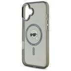 Karl Lagerfeld IML Metal Karl Head MagSafe dėklas iPhone 16 – juodas -- iPhone 16