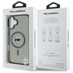 Karl Lagerfeld IML Metal Karl Head MagSafe dėklas iPhone 16 – juodas -- iPhone 16