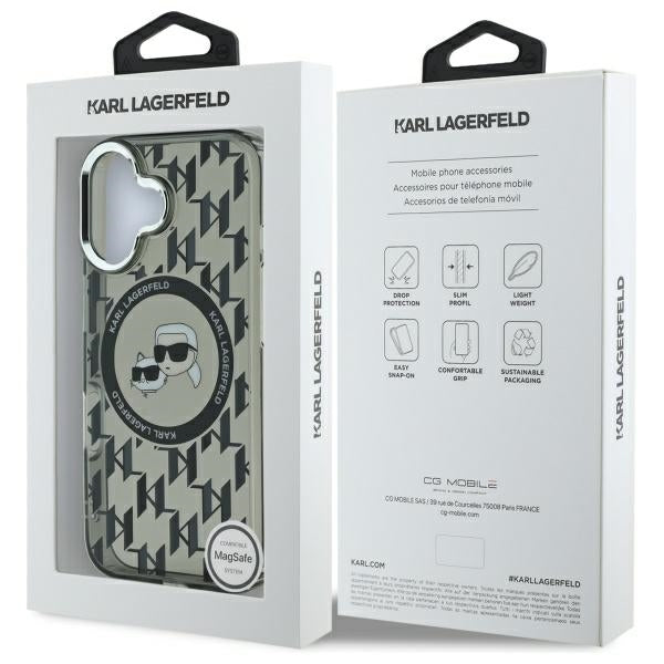 Karl Lagerfeld MagSafe dėklas iPhone 16 – juodas