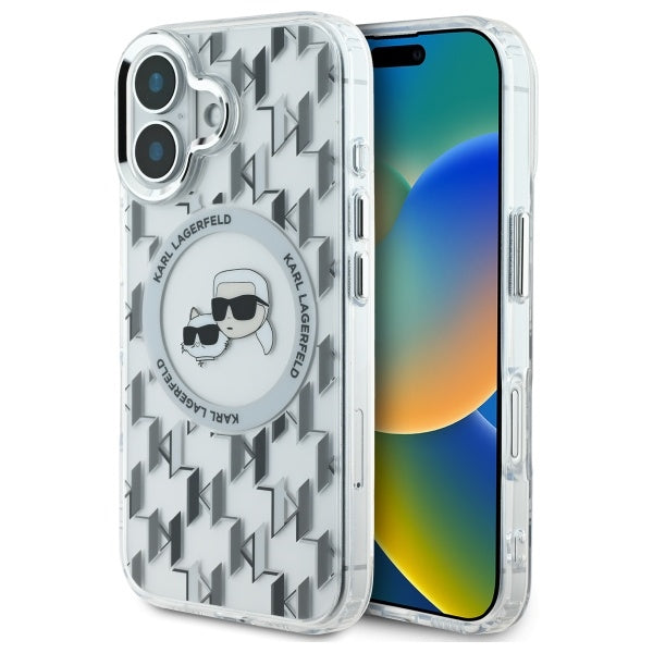 Karl Lagerfeld MagSafe dėklas iPhone 16 – skaidrus