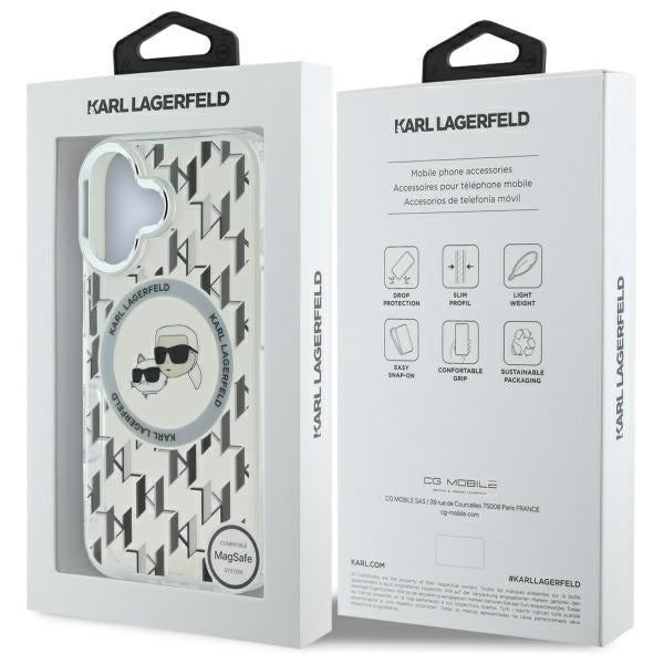 Karl Lagerfeld MagSafe dėklas iPhone 16 – skaidrus