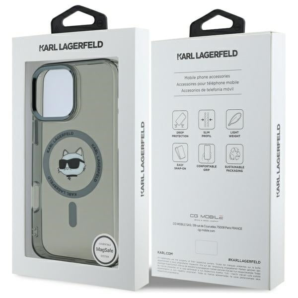 Karl Lagerfeld MagSafe dėklas iPhone 16 Pro Max – juodas -- iPhone 16 Pro Max
