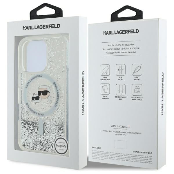 Karl Lagerfeld MagSafe dėklas iPhone 16 Pro Max – skaidrus