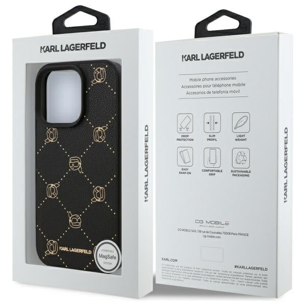 Karl Lagerfeld MagSafe dėklas iPhone 16 Pro Max – juodas