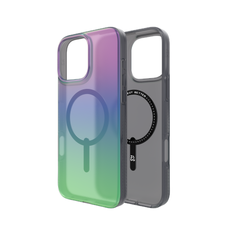 ZAGG Milan Snap MagSafe dėklas iPhone 16 Pro Max – žalia/violetinė