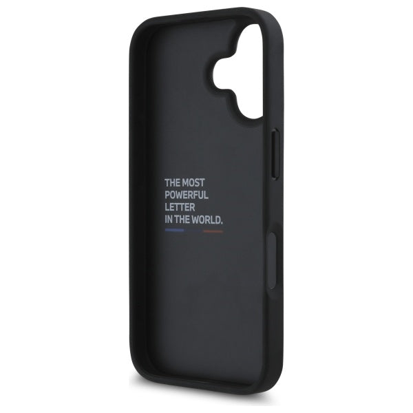 BMW M Grip Stand Smooth & Carbon dėklas iPhone 16 – juodas