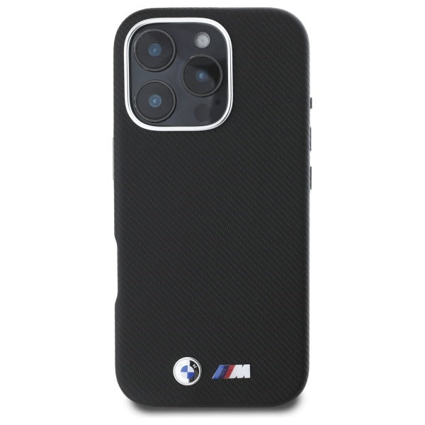 BMW M Edition Kevlar Metal dėklas iPhone 16 Pro Max – juodas
