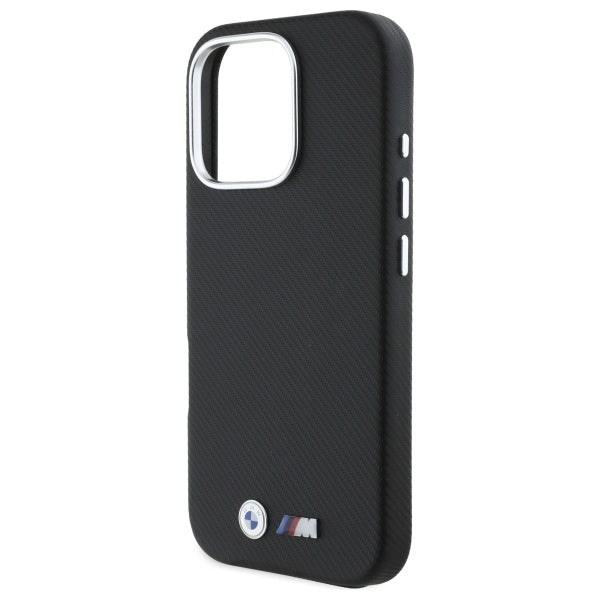 BMW M Edition Kevlar Metal dėklas iPhone 16 Pro Max – juodas
