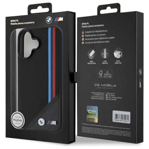 BMW M MagSafe dėklas iPhone 16 – juodas
