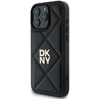 DKNY Quilted Stack Logo dėklas iPhone 16 Pro – juodas