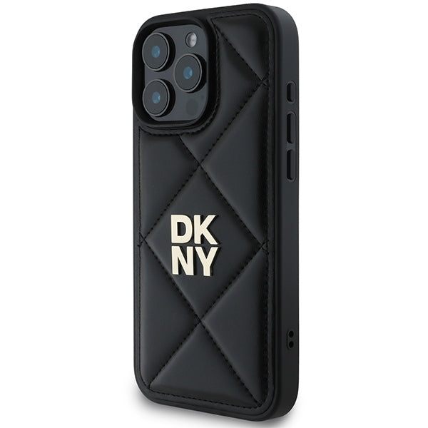 DKNY Quilted Stack Logo dėklas iPhone 16 Pro – juodas