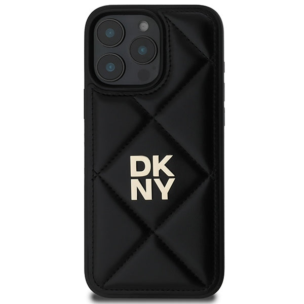 DKNY Quilted Stack Logo dėklas iPhone 16 Pro – juodas