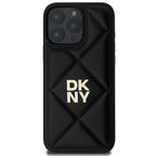 DKNY Quilted Stack Logo dėklas iPhone 16 Pro – juodas