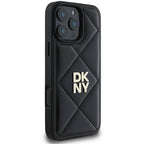 DKNY Quilted Stack Logo dėklas iPhone 16 Pro – juodas