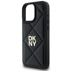 DKNY Quilted Stack Logo dėklas iPhone 16 Pro – juodas