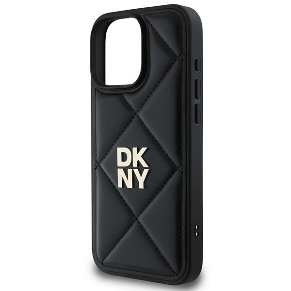 DKNY Quilted Stack Logo dėklas iPhone 16 Pro – juodas