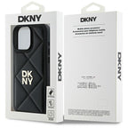 DKNY Quilted Stack Logo dėklas iPhone 16 Pro – juodas