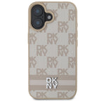 DKNY Checkered Pattern dėklas iPhone 16 – rožinis