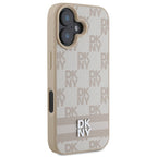 DKNY Checkered Pattern dėklas iPhone 16 – rožinis