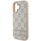 DKNY Checkered Pattern dėklas iPhone 16 – rožinis