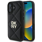 DKNY dygsniuotas dėklas iPhone 16 – juodas