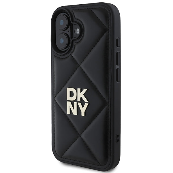 DKNY dygsniuotas dėklas iPhone 16 – juodas