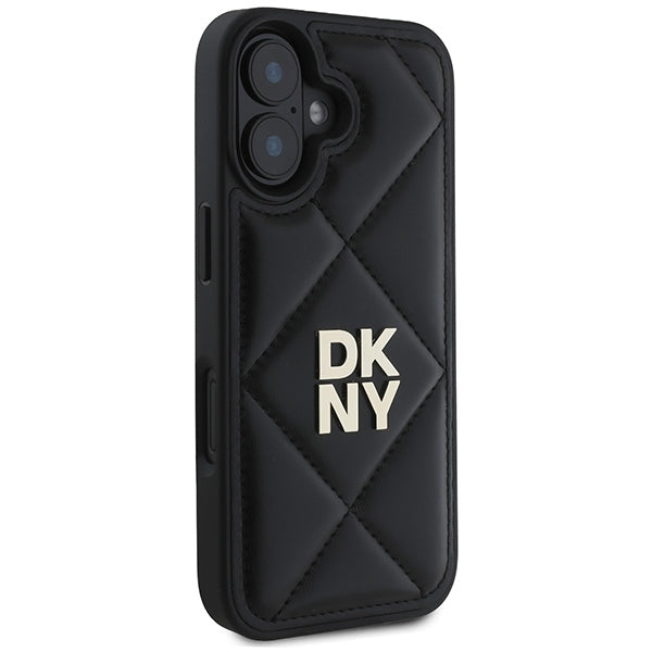 DKNY dygsniuotas dėklas iPhone 16 – juodas