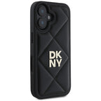 DKNY dygsniuotas dėklas iPhone 16 – juodas