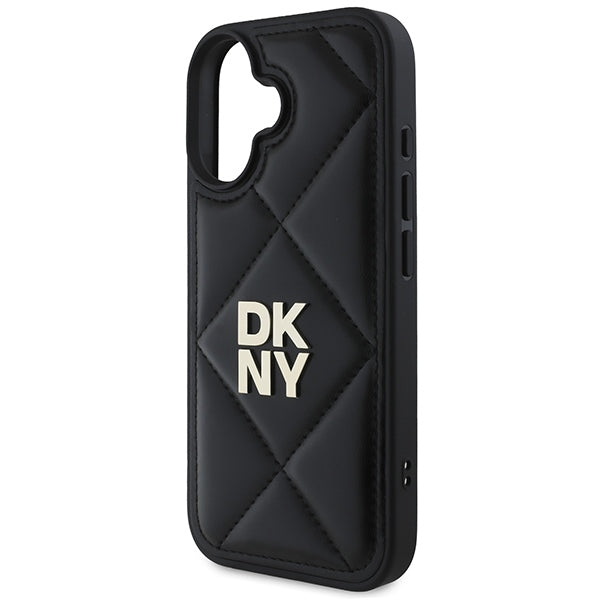 DKNY dygsniuotas dėklas iPhone 16 – juodas