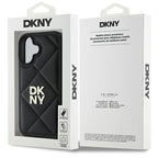 DKNY dygsniuotas dėklas iPhone 16 – juodas