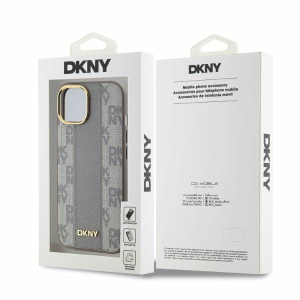 DKNY MagSafe dėklas iPhone 14 – smėlio spalvos