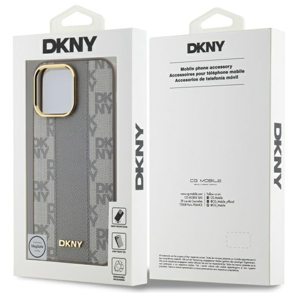 DKNY MagSafe dėklas iPhone 14 Pro Max – smėlio