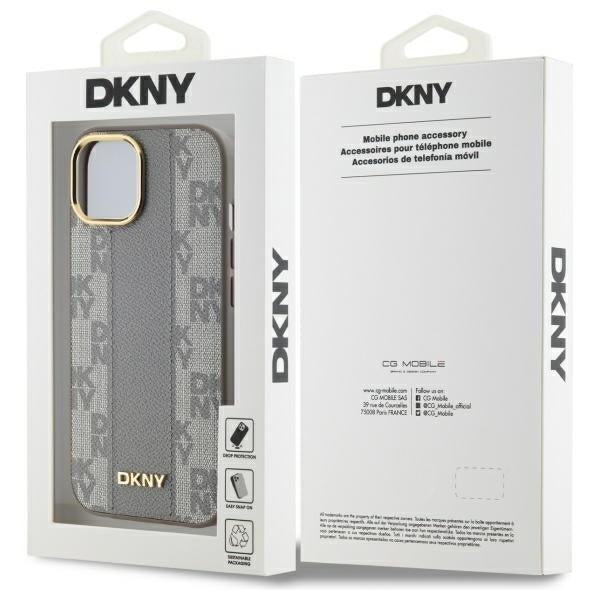 DKNY MagSafe dėklas iPhone 15 Plus – smėlio -- iPhone 15 Plus