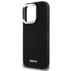 DKNY MagSafe dėklas iPhone 16 Pro – juodas, sidabrinis logotipas