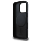 DKNY MagSafe dėklas iPhone 16 Pro – juodas, sidabrinis logotipas