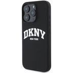 DKNY MagSafe silikoninis dėklas iPhone 16 Pro – juodas