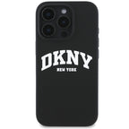 DKNY MagSafe silikoninis dėklas iPhone 16 Pro – juodas